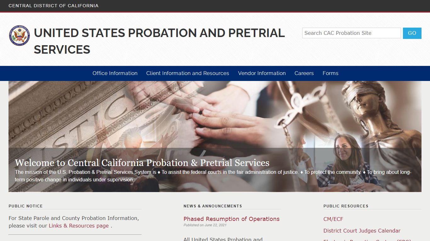 Welcome to UNITED STATES PROBATION AND PRETRIAL SERVICES | UNITED ...