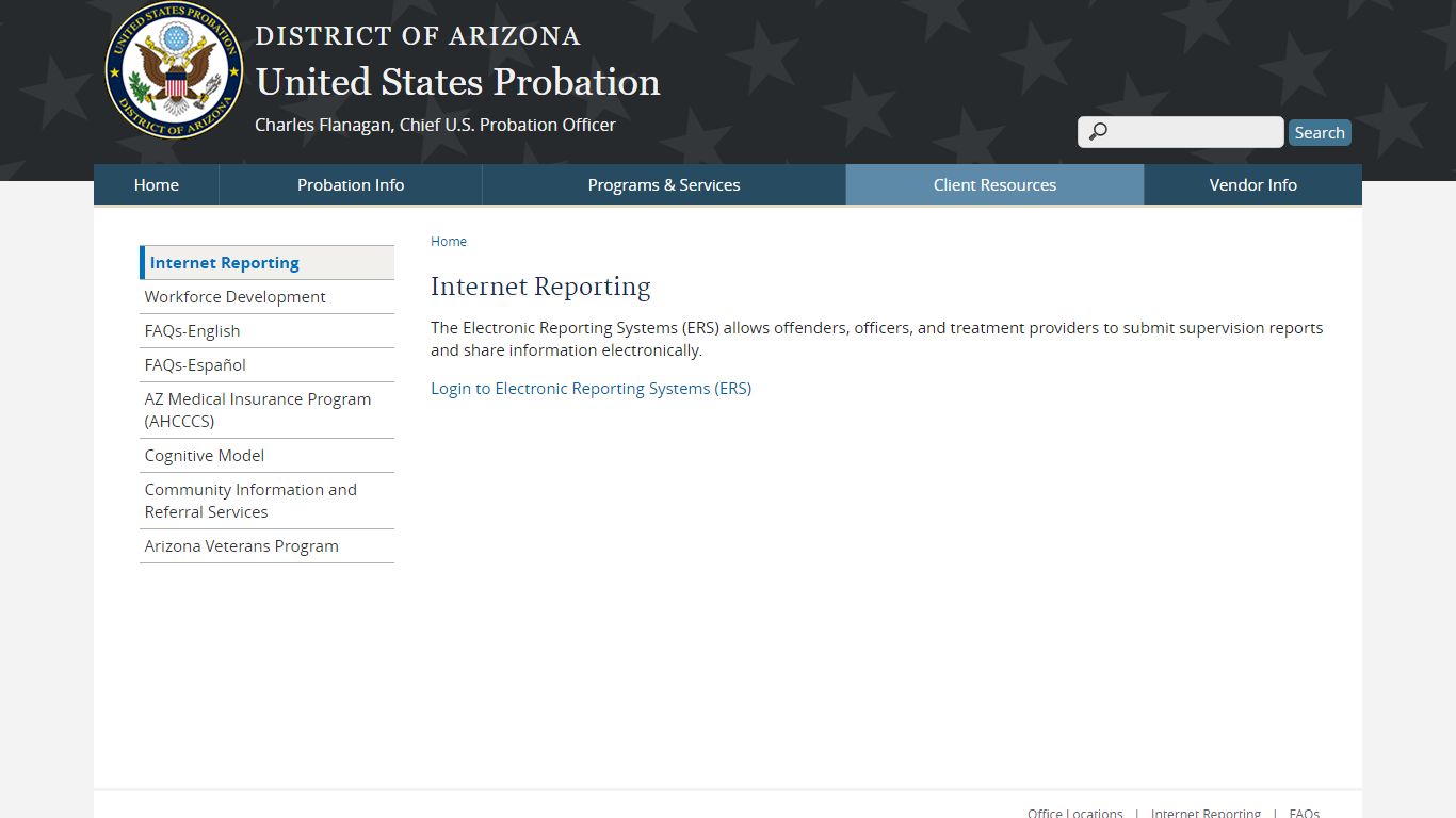 Internet Reporting | United States Probation